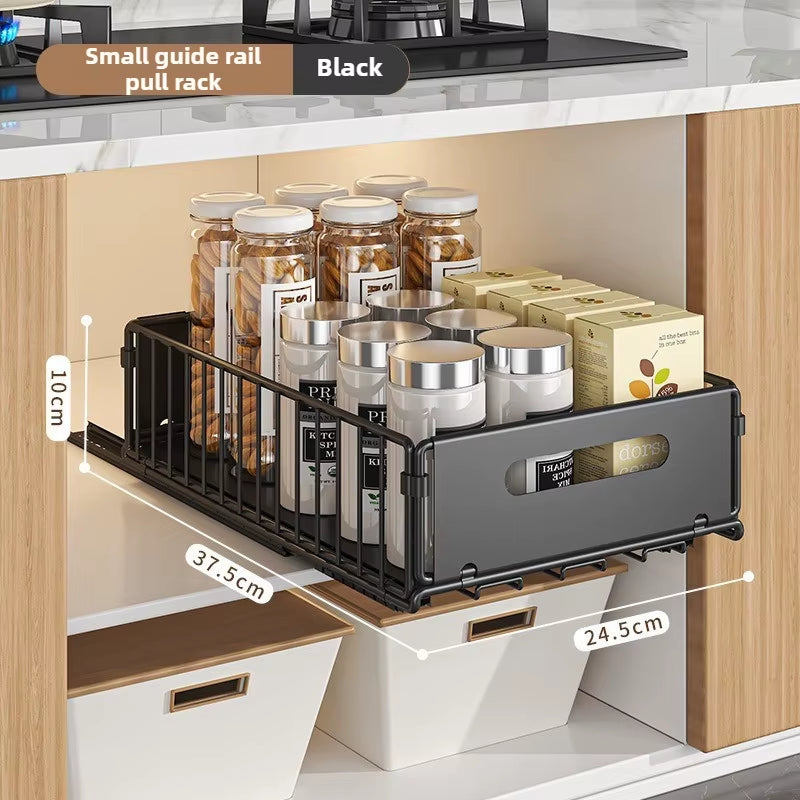 Kitchen Storage Rack Home Seasoning Sorting Rack Bathroom Deep Cabinet Storage Cabinet Internal Basket Pull-Out Storage Box