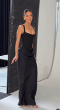 Women's Solid Color Strappy Tie Dress