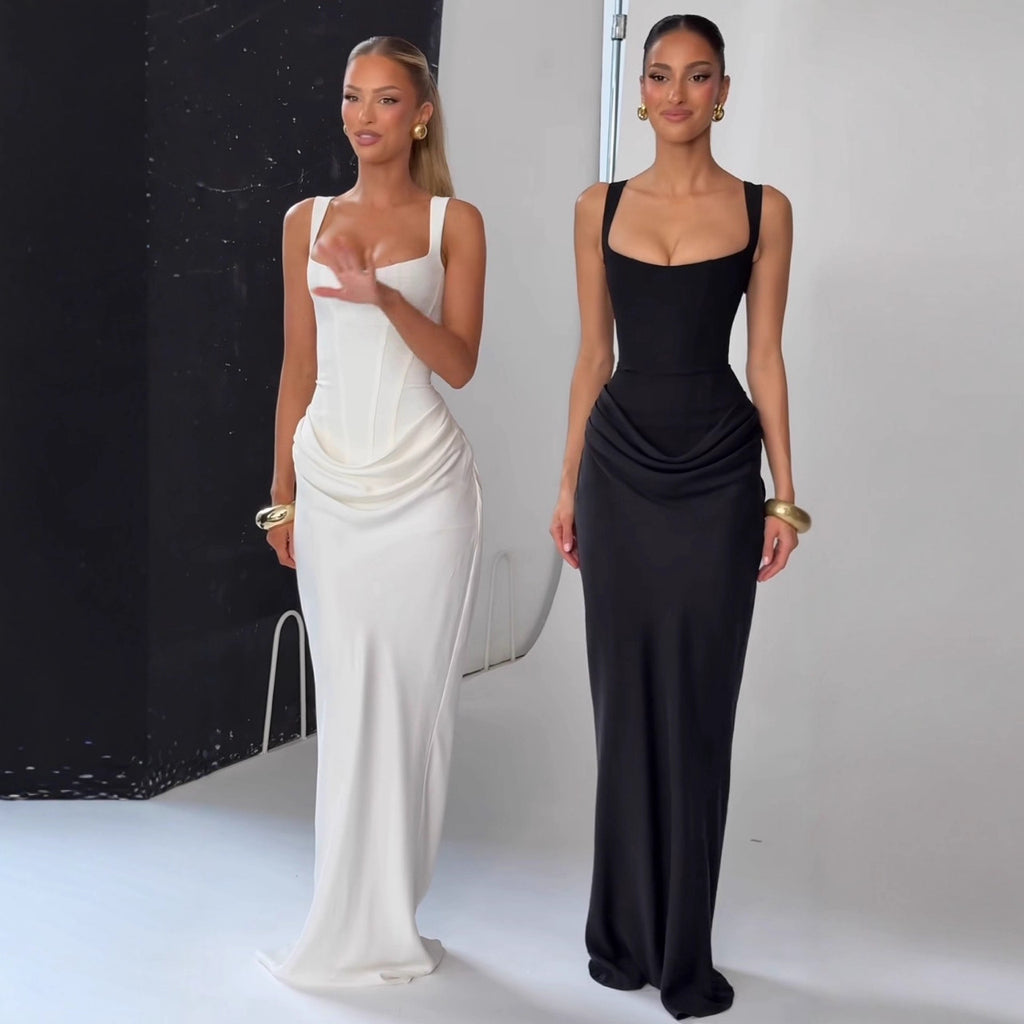 Women's Solid Color Strappy Tie Dress