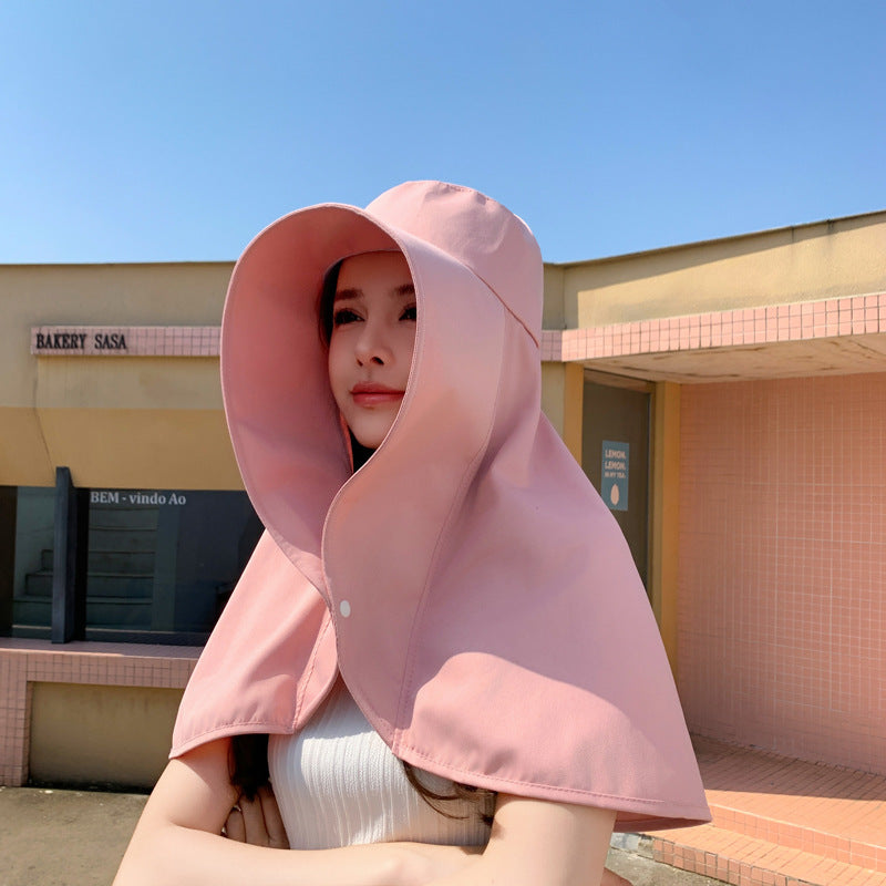 Integrated Neck And Shawl Sunscreen Hat