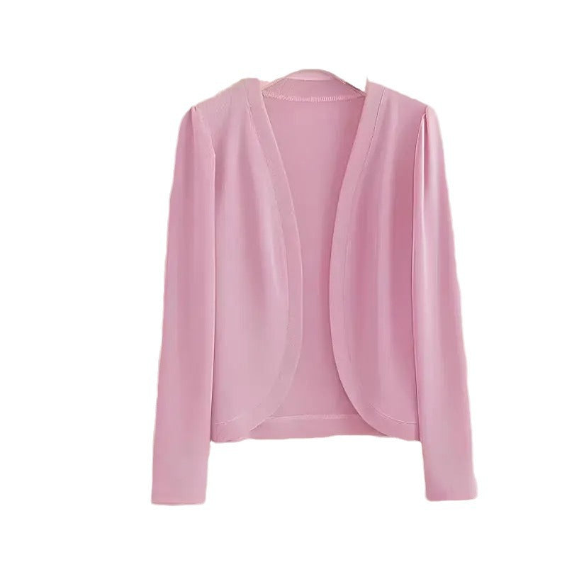 Shawl Cardigan Short Cardigan Pure Color All-matching Women
