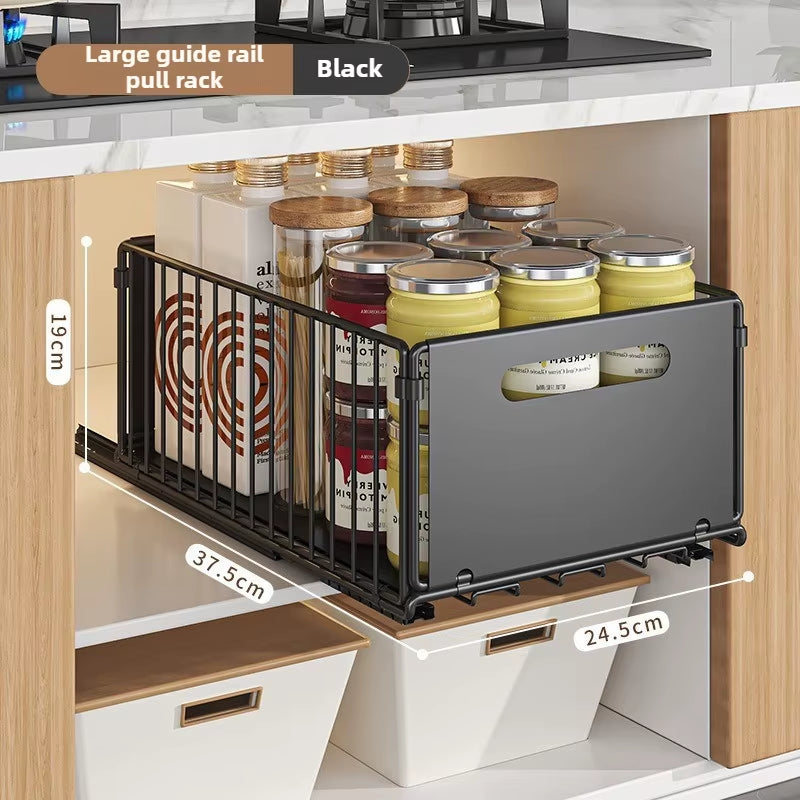 Kitchen Storage Rack Home Seasoning Sorting Rack Bathroom Deep Cabinet Storage Cabinet Internal Basket Pull-Out Storage Box