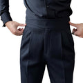 Men's Versatile Italian Button Gorkha District High Waist Straight Drooping Trousers
