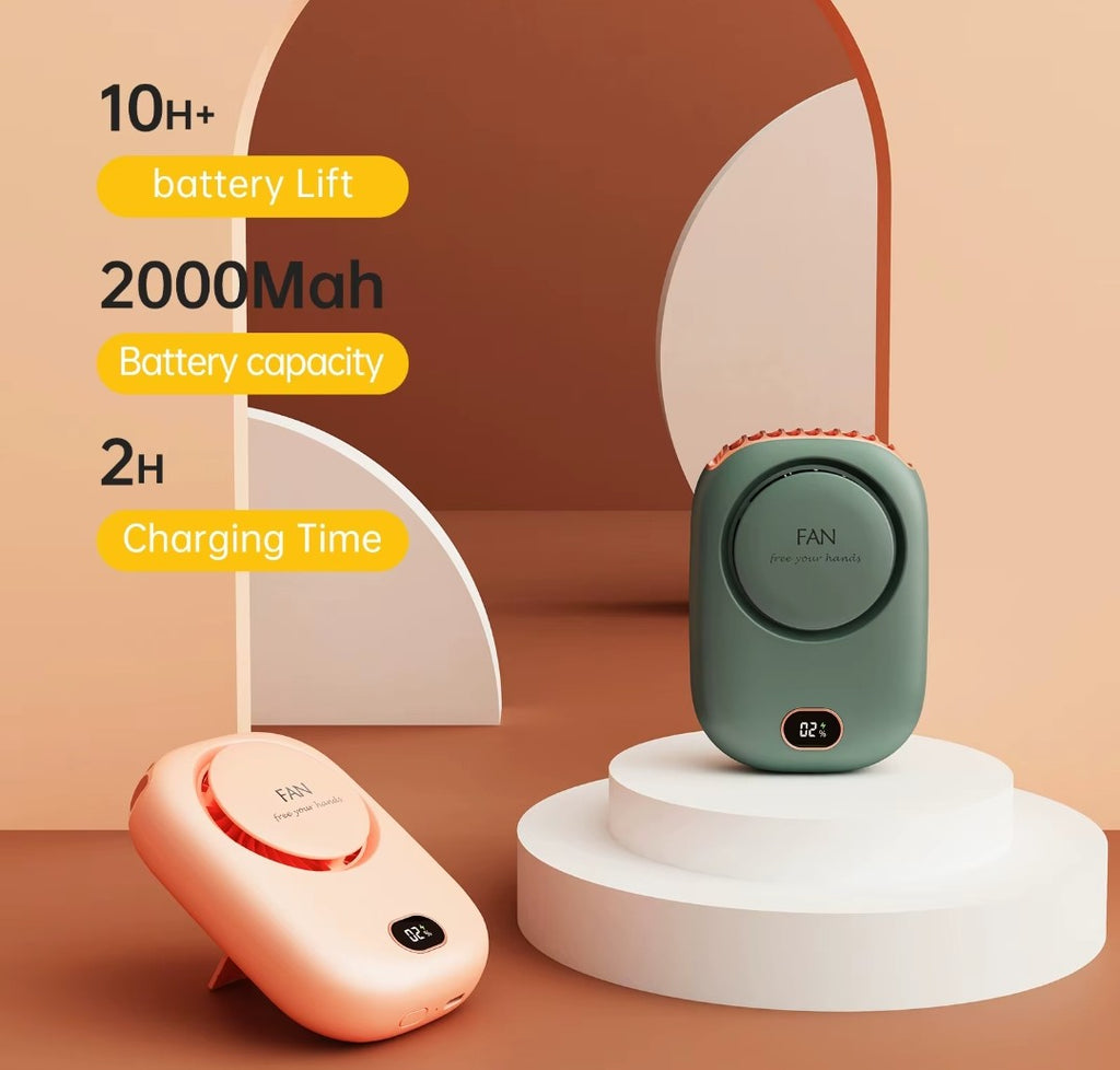 Portable Hanging Neck Fan Mini Cooling Waist Fans Bladeless USB Rechargeable Sports Cooler Fan for Outdoor Sports Travel