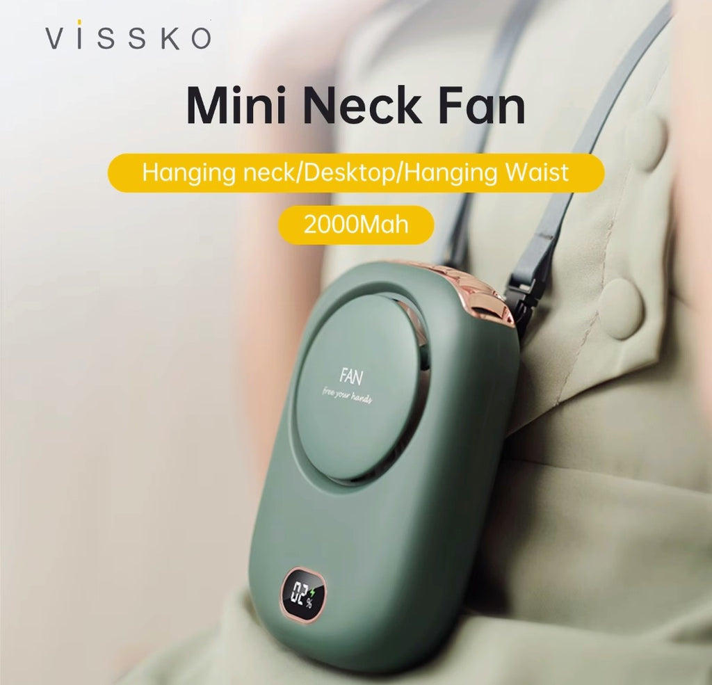 Portable Hanging Neck Fan Mini Cooling Waist Fans Bladeless USB Rechargeable Sports Cooler Fan for Outdoor Sports Travel