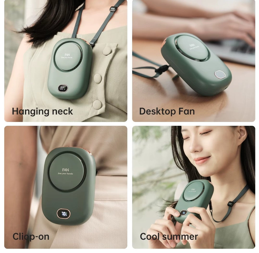Portable Hanging Neck Fan Mini Cooling Waist Fans Bladeless USB Rechargeable Sports Cooler Fan for Outdoor Sports Travel